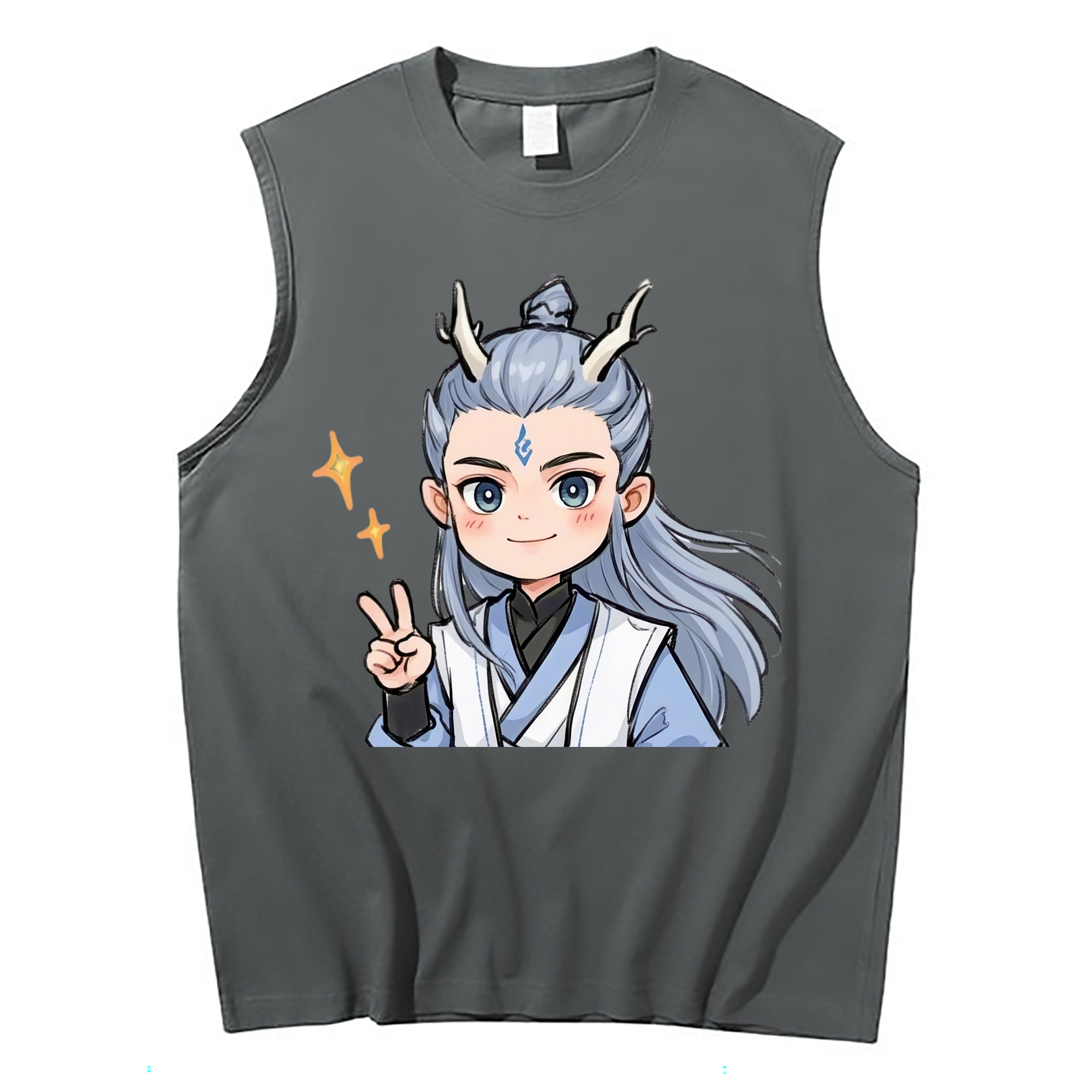 （画像用） Ne Zha 2 ナタ 魔童の大暴れ コットン100％タンクトップ（フロントプリント）